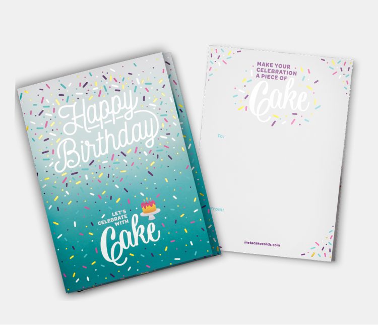 Instacake Card - Teal Happy Birthday