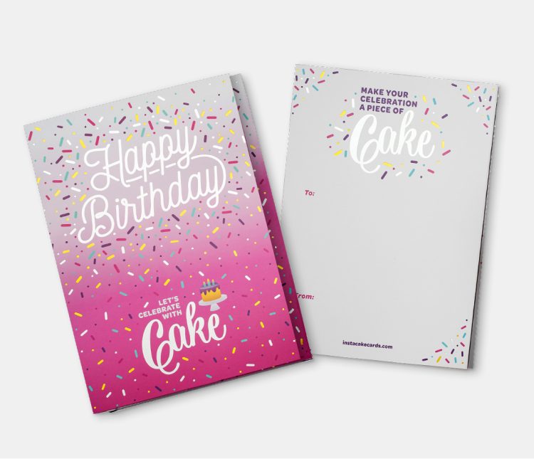 Instacake Card - Pink Happy Birthday