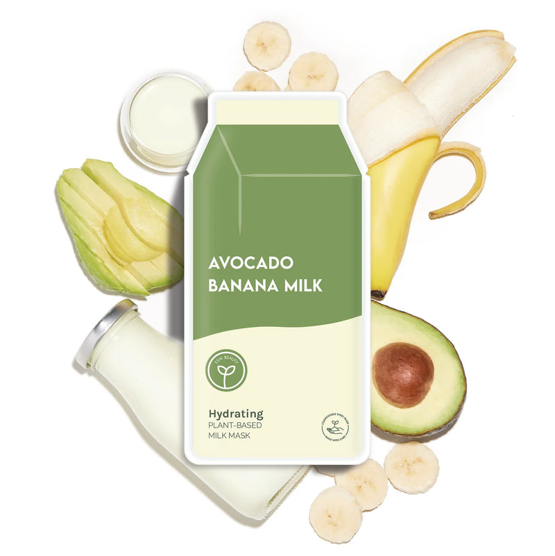 Avocado Banana Milk Hydrating Plant-Based Milk Sheet Mask