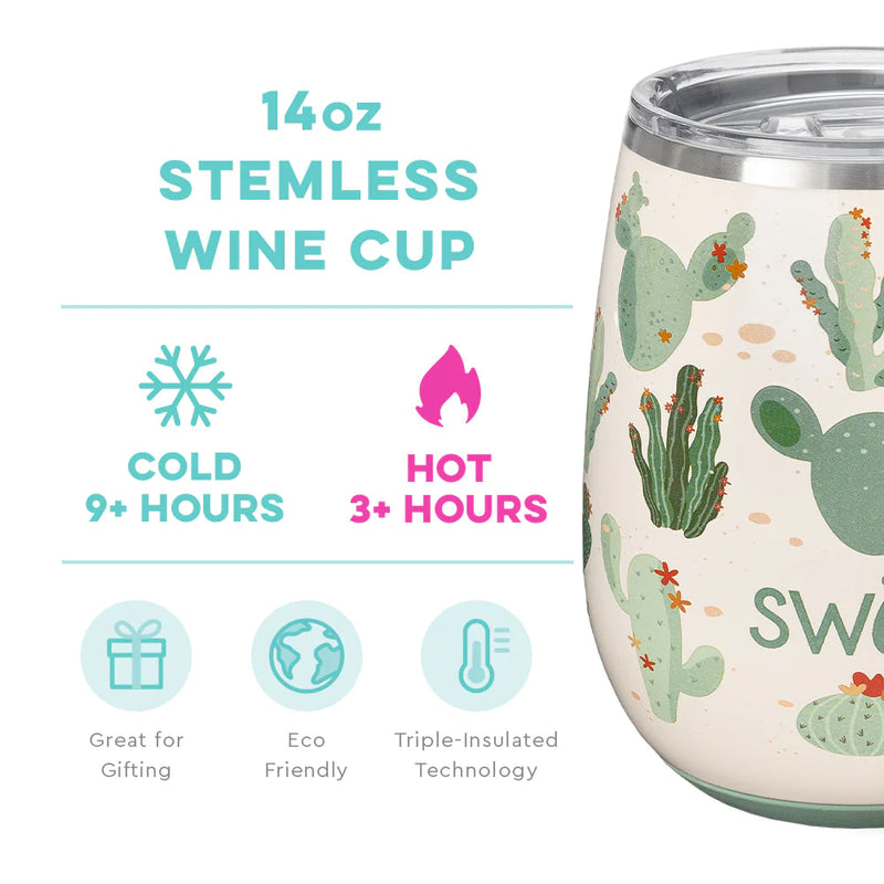 Prickly Pear Stemless Wine Cup (14oz)